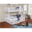 Pemberly Row 2-Drawer Pine Wood Twin Over Full Bunk Bed in White