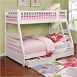 Pemberly Row 2-Drawer Pine Wood Twin Over Full Bunk Bed in White