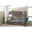 Pemberly Row 2-Drawer Pine Wood Twin Over Full Bunk Bed in Grey