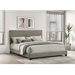 Pemberly Row Fabric Upholstered California King Panel Bed in Taupe