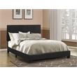 Pemberly Row Faux Leather Upholstered Queen Panel Bed in Black