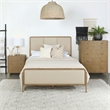 Pemberly Row 56-inch Queen Upholstered Panel Bed in Cream and Sand Wash