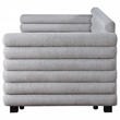 Pemberly Row Boucle Upholstered Twin Day Bed with Trundle in Grey