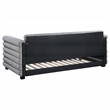 Pemberly Row Boucle Upholstered Twin Day Bed with Trundle in Grey