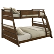 Pemberly Row Wood Veneer Twin Over Full Bunk Bed with Slat Kit in Walnut