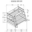Pemberly Row Wood Veneer Twin Over Full Bunk Bed with Slat Kit in Walnut
