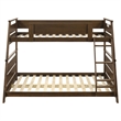 Pemberly Row Wood Veneer Twin Over Full Bunk Bed with Slat Kit in Walnut