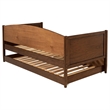 Pemberly Row Modern Classic Wood Twin Daybed with Trundle in Medium Walnut