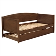 Pemberly Row Modern Classic Wood Twin Daybed with Trundle in Medium Walnut