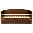 Pemberly Row Modern Classic Wood Twin Daybed with Trundle in Medium Walnut
