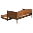 Pemberly Row Modern Classic Wood Twin Daybed with Trundle in Medium Walnut
