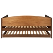 Pemberly Row Modern Classic Wood Twin Daybed with Trundle in Medium Walnut