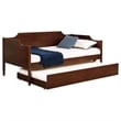 Pemberly Row Modern Classic Wood Twin Panel Daybed with Trundle in Cherry