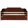 Pemberly Row Modern Classic Wood Twin Panel Daybed with Trundle in Cherry