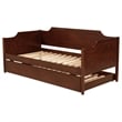 Pemberly Row Modern Classic Wood Twin Panel Daybed with Trundle in Cherry