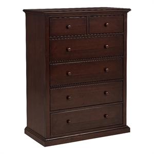 Pemberly Row 6-Drawer Bedroom Chest of Drawers in Cappuccino