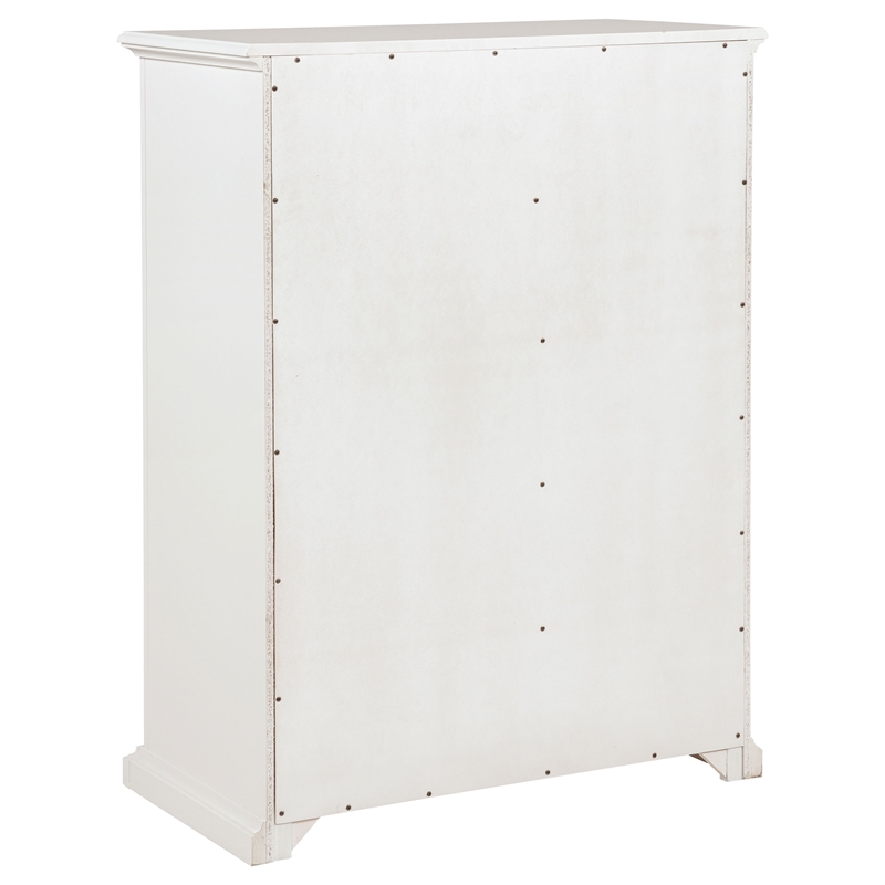 Pemberly Row 6-Drawer Bedroom Chest of Drawers with Round Knobs in White
