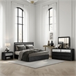 Pemberly Row 4-Piece Queen Bedroom Set with USB Bedside Table in Ash Gray