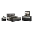 Pemberly Row 4-Piece Queen Bedroom Set with USB Bedside Table in Ash Gray