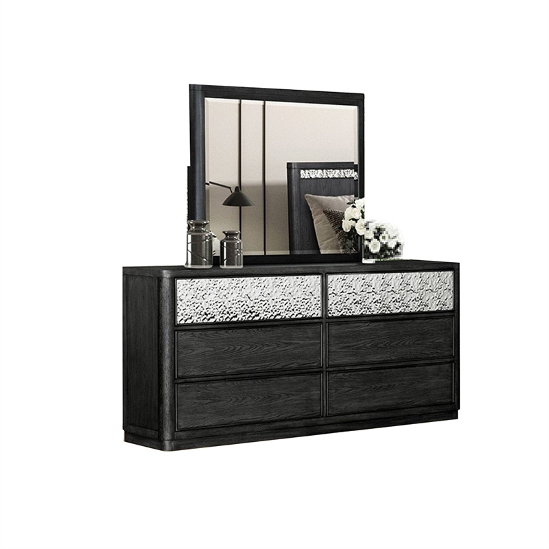 Pemberly Row 4-Piece Queen Bedroom Set with USB Nightstand in Ash Gray Wood