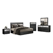 Pemberly Row 5-Piece Queen Bedroom Set with USB Nightstand in Ash Gray Wood
