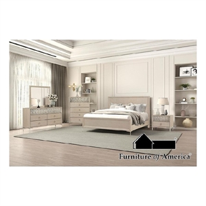 Pemberly Row 5-Piece Queen Bedroom Set with Chest in Natural Oak Brown