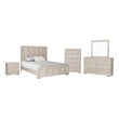 Pemberly Row 5-Piece Queen Bedroom Set with Chest in Beige Wood