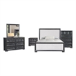 Pemberly Row 5-Piece Queen Bedroom Set with Chest in Black and White