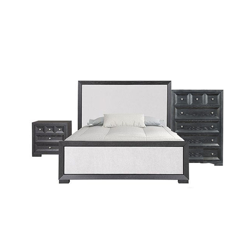 Pemberly Row 5-Piece Queen Bedroom Set with Chest in Black and White