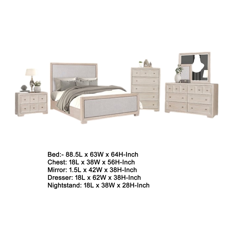 Pemberly Row 5-Piece Queen Bedroom Set with Chest in Tawny Brown