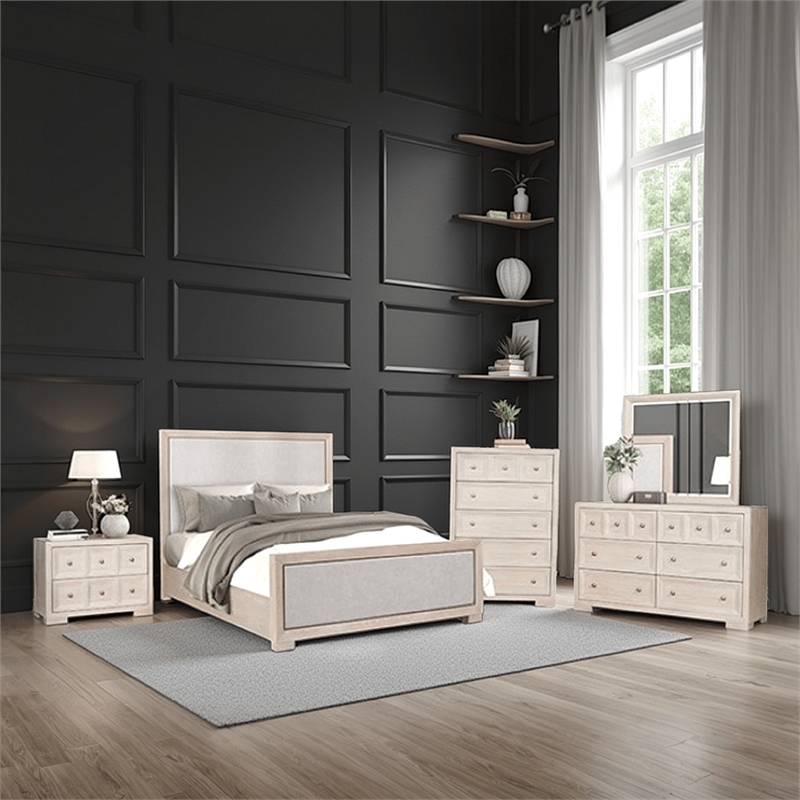 Pemberly Row 5-Piece Queen Bedroom Set with Chest in Tawny Brown