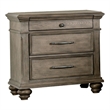 Pemberly Row Bedroom Nightstand with 3 Drawers in Aged Oak Brown