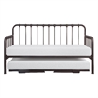 Pemberly Row Mission Style Daybed with Lift-Up Trundle in Dark Bronze Metal