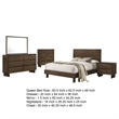 Pemberly Row 5-Piece Queen Bedroom Set in Warm Brown Rubberwood