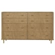Pemberly Row 4-Piece Queen Bedroom Set with Round Mirror in Sand Brown