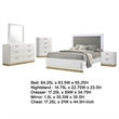 Pemberly Row 5-Piece Queen Bedroom Set with Gold Accents in White and Gray