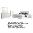 Pemberly Row 5-Piece Queen Faux Leather Bedroom Set in High Gloss White