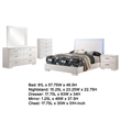 Pemberly Row 5-Piece Full LED Bedroom Set in White High Gloss Wood
