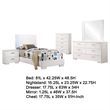 Pemberly Row 5-Piece Twin LED Bedroom Set in White High Gloss Wood
