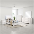 Pemberly Row 5-Piece Twin LED Bedroom Set in White High Gloss Wood