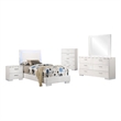 Pemberly Row 5-Piece Twin LED Bedroom Set in White High Gloss Wood