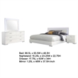 Pemberly Row 4-Piece Queen Faux Leather LED Bedroom Set in White Wood
