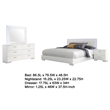 Pemberly Row 4-Piece King Faux Leather LED Bedroom Set in White Wood