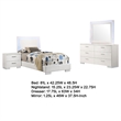 Pemberly Row 4-Piece Twin Faux Leather LED Bedroom Set in White Wood