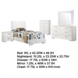 Pemberly Row 5-Piece Twin Faux Leather LED Bedroom Set in White Wood