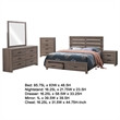 Pemberly Row 5-Piece Queen Storage Bedroom Set in Oak Brown and Dark Bronze