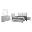 Pemberly Row 5-Piece Queen Bedroom Set in Coastal White and Bronze