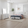 Pemberly Row 5-Piece Queen Storage Bedroom Set in Coastal White and Bronze