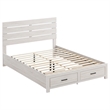 Pemberly Row 5-Piece Queen Storage Bedroom Set in Coastal White and Bronze
