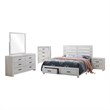 Pemberly Row 5-Piece Queen Storage Bedroom Set in Coastal White and Bronze